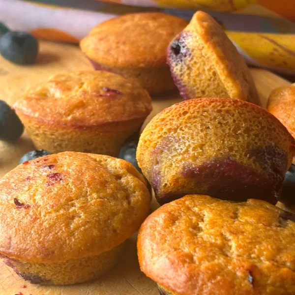 Mini muffins de arándanos saludables Chechi Bites